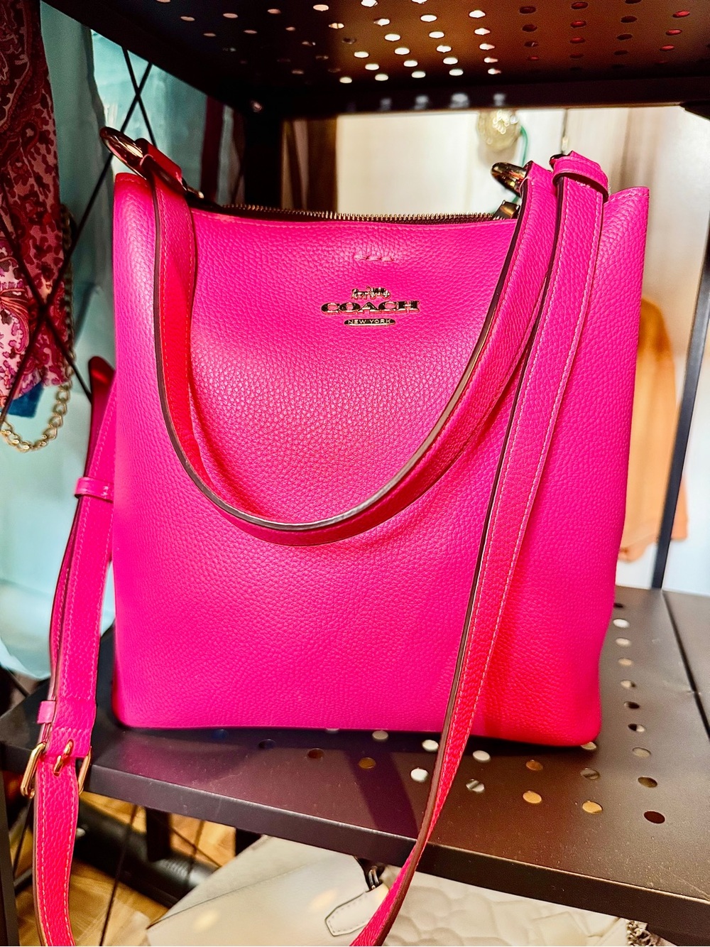 Coach Hot Pink 2 Way Bucket Bag